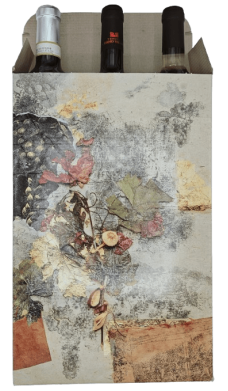 Geschenkdoos met motief voor wijn/spirits 3 flessen