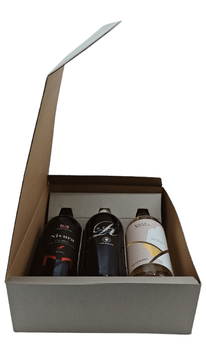 Coffret cadeau gris pour vin/spiritueux