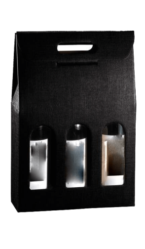 Coffret cadeau avec ouverture pour 3 bouteilles de vin/spiritueux italien