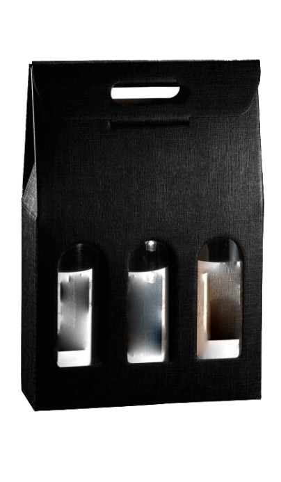 Coffret cadeau avec ouverture pour 3 bouteilles de vin/spiritueux italien