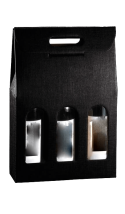Cadeaubox met venster voor 3 flessen Italiaanse wijn of spirits
